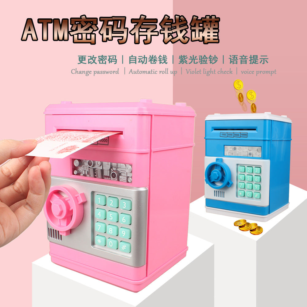 Cross-border automatic rolling money password safe Painted ATM piggy bank foreign trade mini creative piggy bank toy