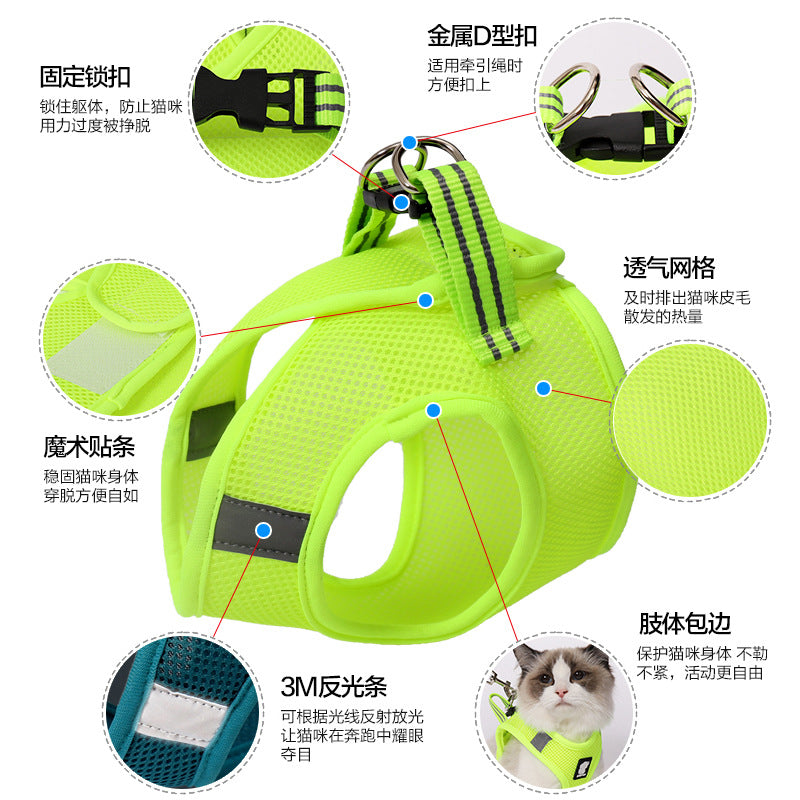 Doton Amazon breathable anti-breakaway cat traction cat chest harness cat rope cat chain cat chest harness cat rope