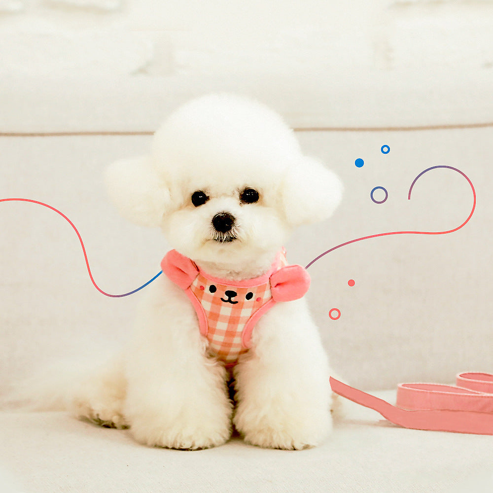 Vest-style dog leash, dog walking rope, dog chain, puppy small dog Teddy, Bichon, Pomeranian pet supplies