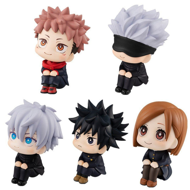 Handheld Jujutsu Kaisen Figure Q Version Yuji Yuji Gojo Satoru Anime Peripheral Gachapon Car Doll Ornaments