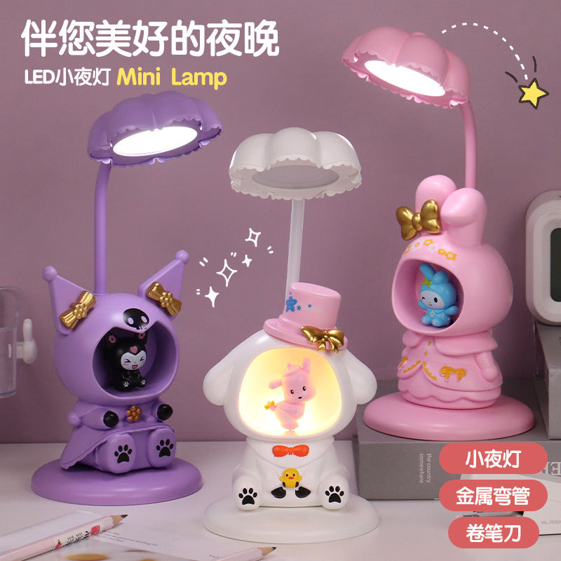 Cartoon Anime Coulomi Table Lamp Bedroom Desktop Bed Cabinet USB Night Light Children's Gift LED with Pencil Sharpener Lamp