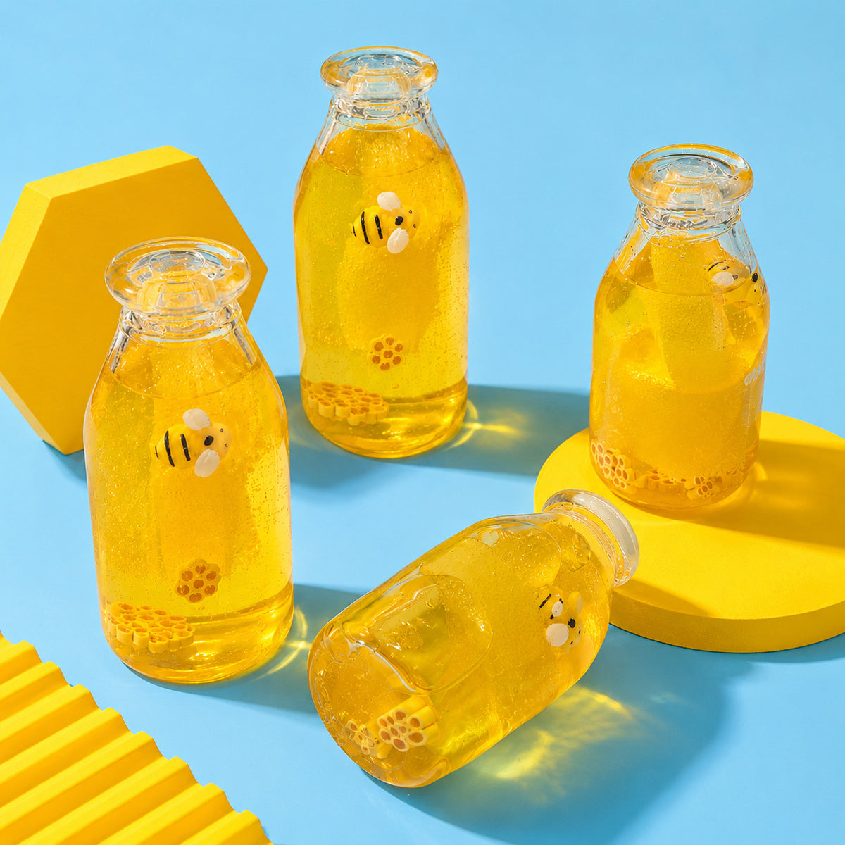New honey bottle quick-rebound DIY ball squishy toy maltose simulated honey beverage large bottle DIY squishy