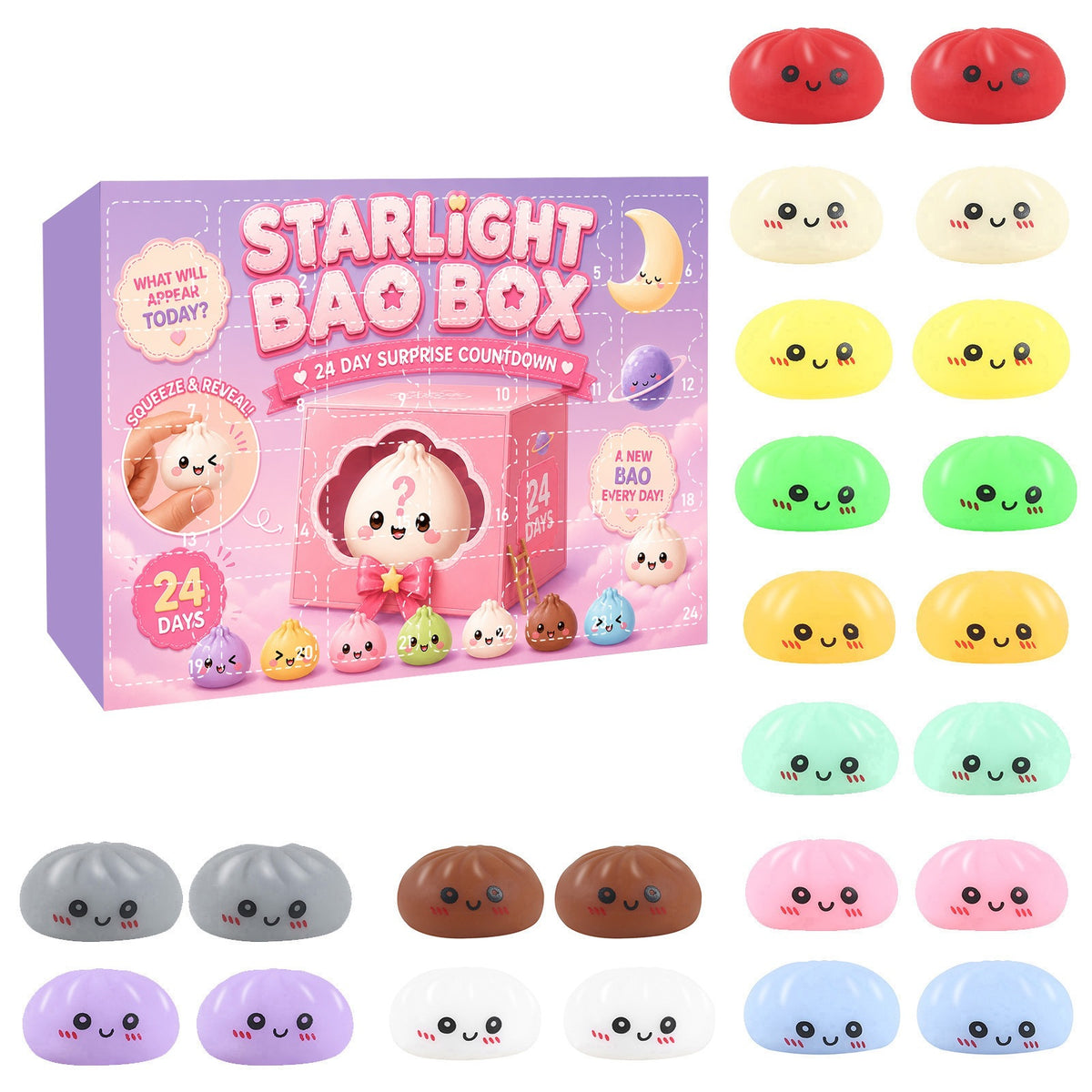 New cross-border product: Squishy Mystery Box Dumpling Blind Box Squeezable Toy for Adults - Stress Relief Toy