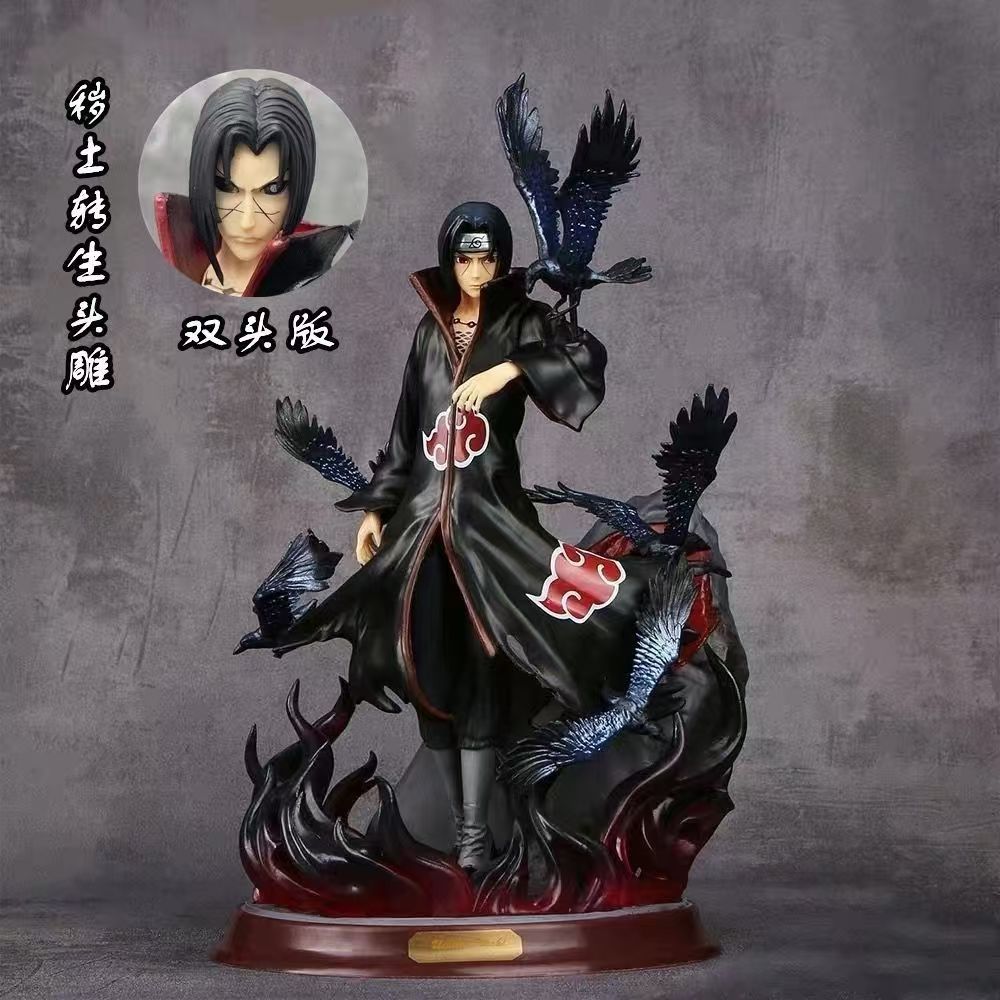 Naruto Double-Headed Crow Hall Itachi Akatsuki Organization GK Uchiha Itachi Statue Ornaments Anime Peripheral Figures