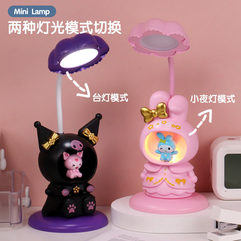 Cartoon Anime Coulomi Table Lamp Bedroom Desktop Bed Cabinet USB Night Light Children's Gift LED with Pencil Sharpener Lamp