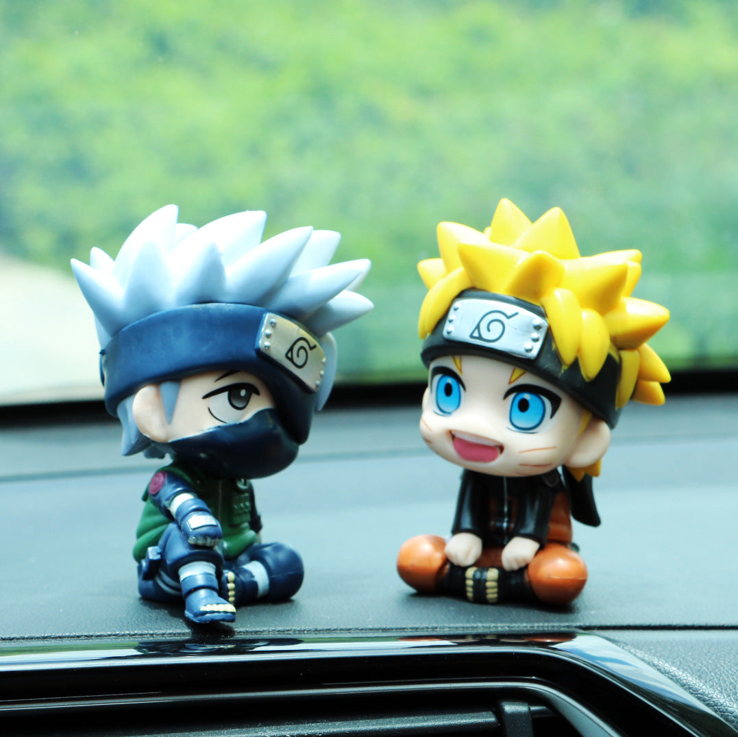 Q version of Kakashi car ornaments Q version of Naruto hands to do Naruto car hands to do vibrato cake decoration ornaments