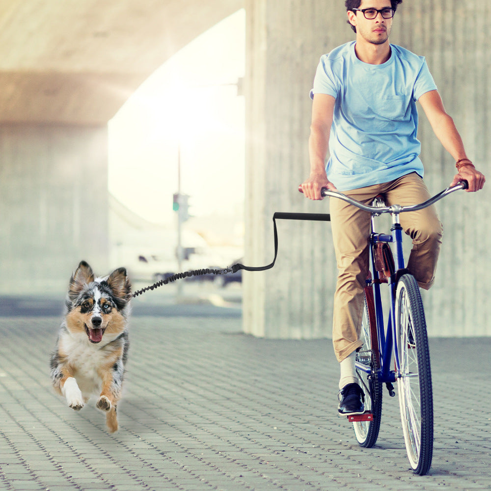 Bicycle dog walker cycling dog leash cycling dog chain dog elastic buffer dog leash