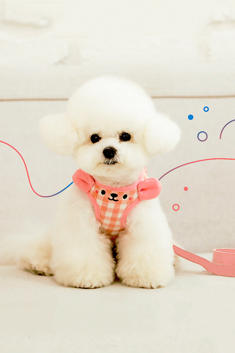 Vest-style dog leash, dog walking rope, dog chain, puppy small dog Teddy, Bichon, Pomeranian pet supplies