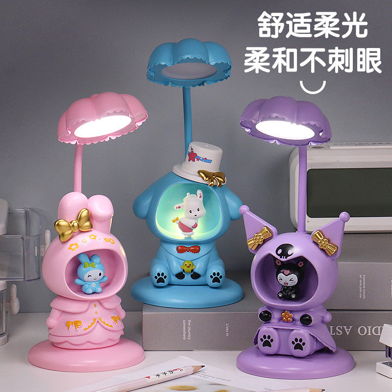 Cartoon Anime Coulomi Table Lamp Bedroom Desktop Bed Cabinet USB Night Light Children's Gift LED with Pencil Sharpener Lamp