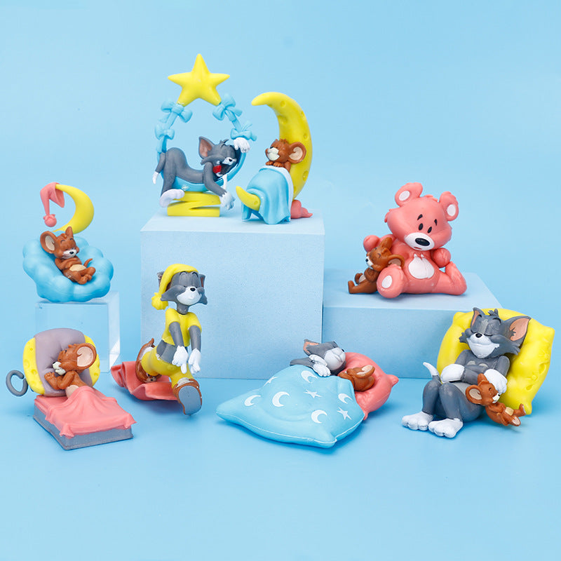 TOMandJERRY Tom and Jerry-Sweet Dream Series Blind Box Anime Figure Gachapon Claw Machine Ornaments