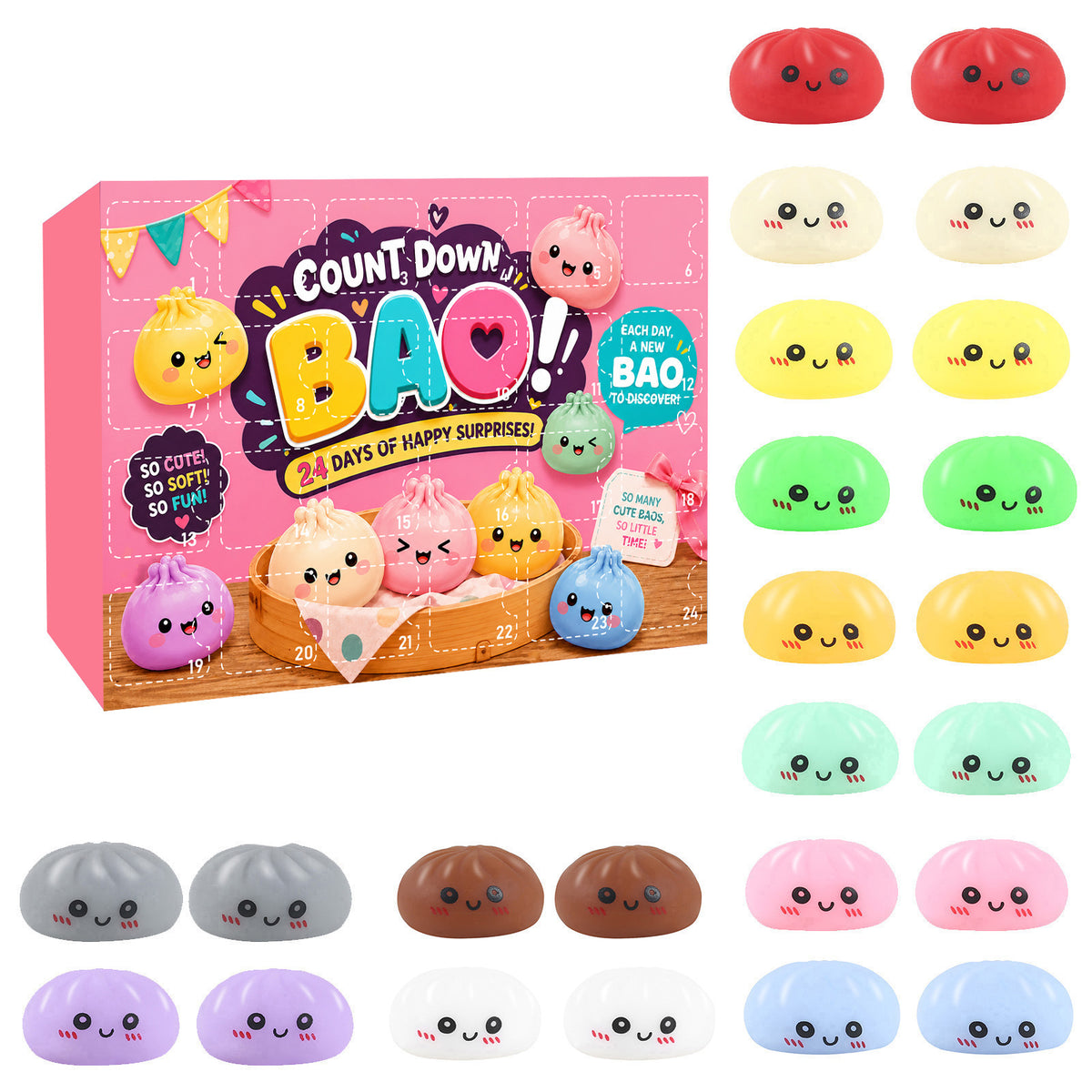 New cross-border product: Squishy Mystery Box Dumpling Blind Box Squeezable Toy for Adults - Stress Relief Toy