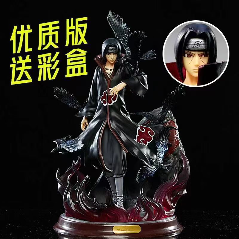 Naruto Double-Headed Crow Hall Itachi Akatsuki Organization GK Uchiha Itachi Statue Ornaments Anime Peripheral Figures
