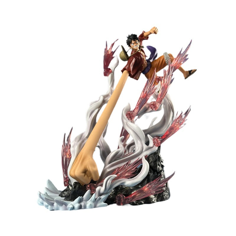 Pirate One Piece GK Machine Gun Luffy Hand Figure Long Hand Rubber Fruit Battle Scene Anime Model Decoration Wholesale