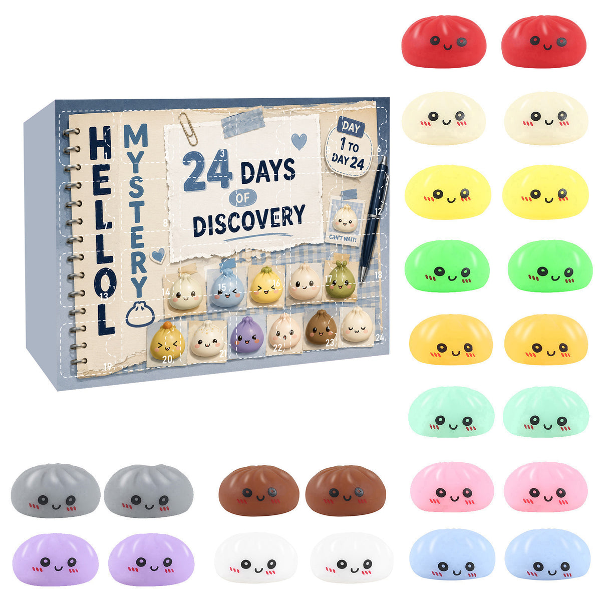 New cross-border product: Squishy Mystery Box Dumpling Blind Box Squeezable Toy for Adults - Stress Relief Toy
