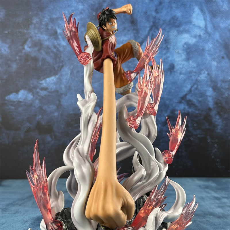 Pirate One Piece GK Machine Gun Luffy Hand Figure Long Hand Rubber Fruit Battle Scene Anime Model Decoration Wholesale