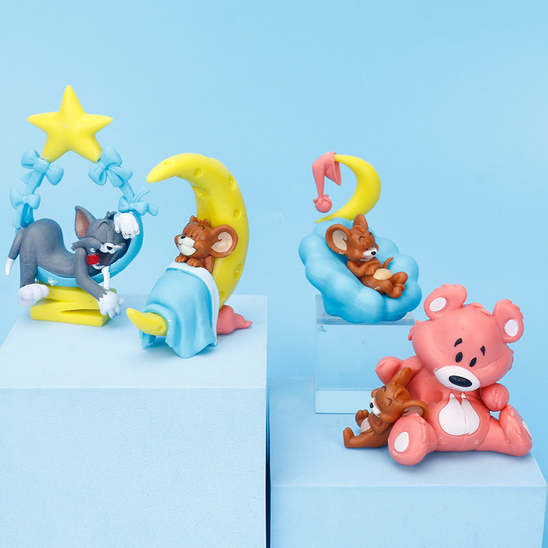 TOMandJERRY Tom and Jerry-Sweet Dream Series Blind Box Anime Figure Gachapon Claw Machine Ornaments