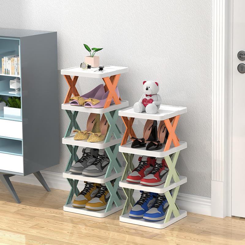Simple shoe rack home space-saving storage small narrow shoe rack multi-functional creative plastic multi-layer dormitory small shoe cabinet