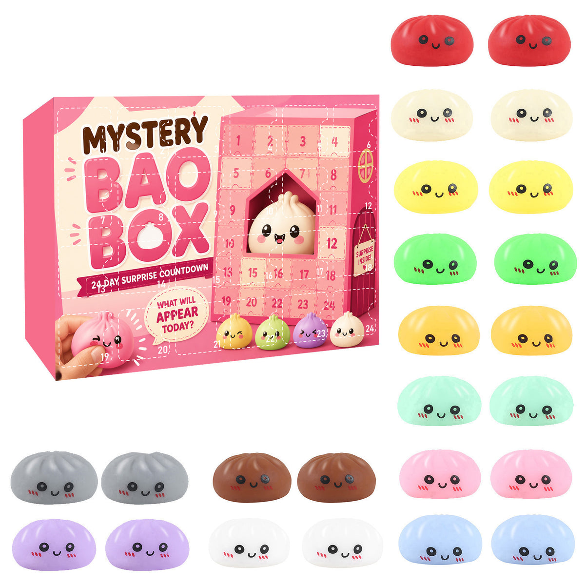 New cross-border product: Squishy Mystery Box Dumpling Blind Box Squeezable Toy for Adults - Stress Relief Toy