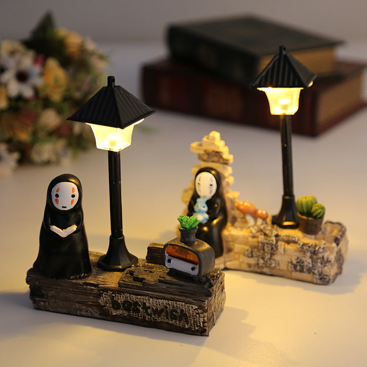 Creative Gift Anime Japanese Groceries Faceless Male Lighting Night Light Resin Crafts Home Decoration Ornaments