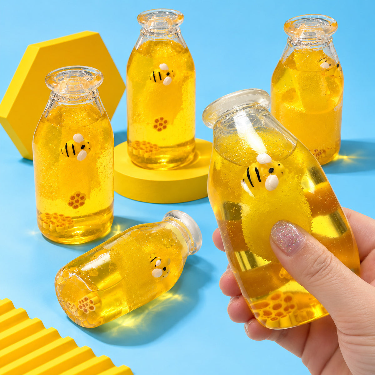 New honey bottle quick-rebound DIY ball squishy toy maltose simulated honey beverage large bottle DIY squishy