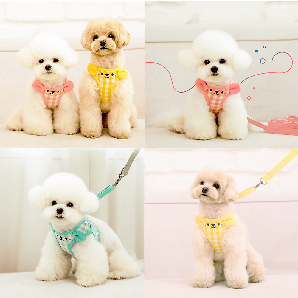 Vest-style dog leash, dog walking rope, dog chain, puppy small dog Teddy, Bichon, Pomeranian pet supplies