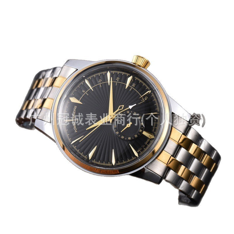 Fine brand three-hand single-date steel bracelet men's watch, men's fine watch, cross-border watch, mechanical watch, casual watch