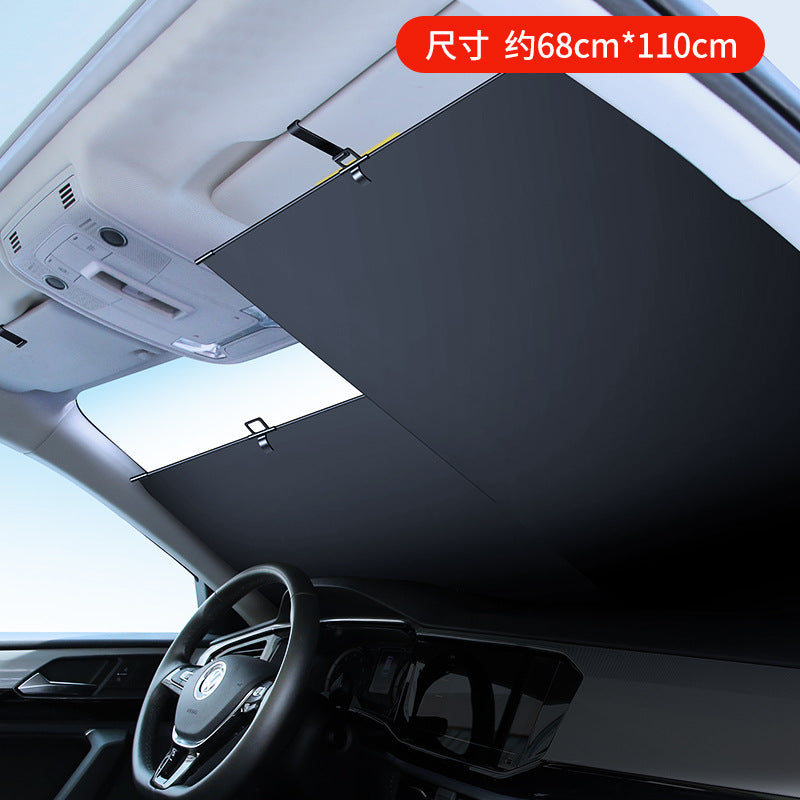 Automotive supplies summer car sunshade automatic retractable sunshade sunscreen heat insulation front windshield folding plate sunshade