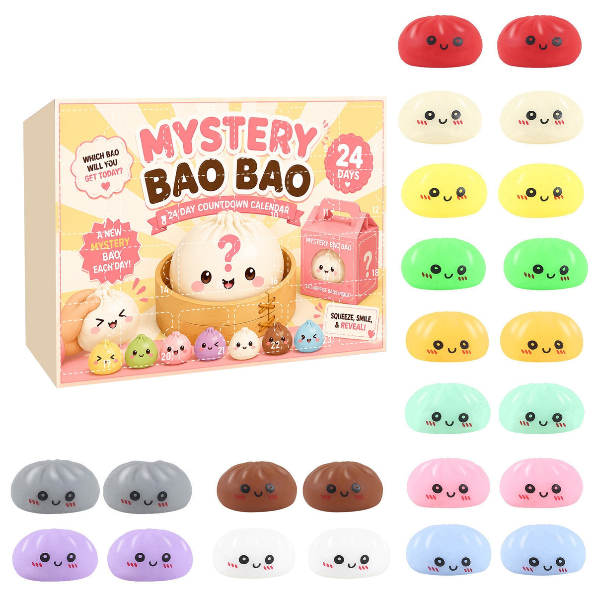 New cross-border product: Squishy Mystery Box Dumpling Blind Box Squeezable Toy for Adults - Stress Relief Toy
