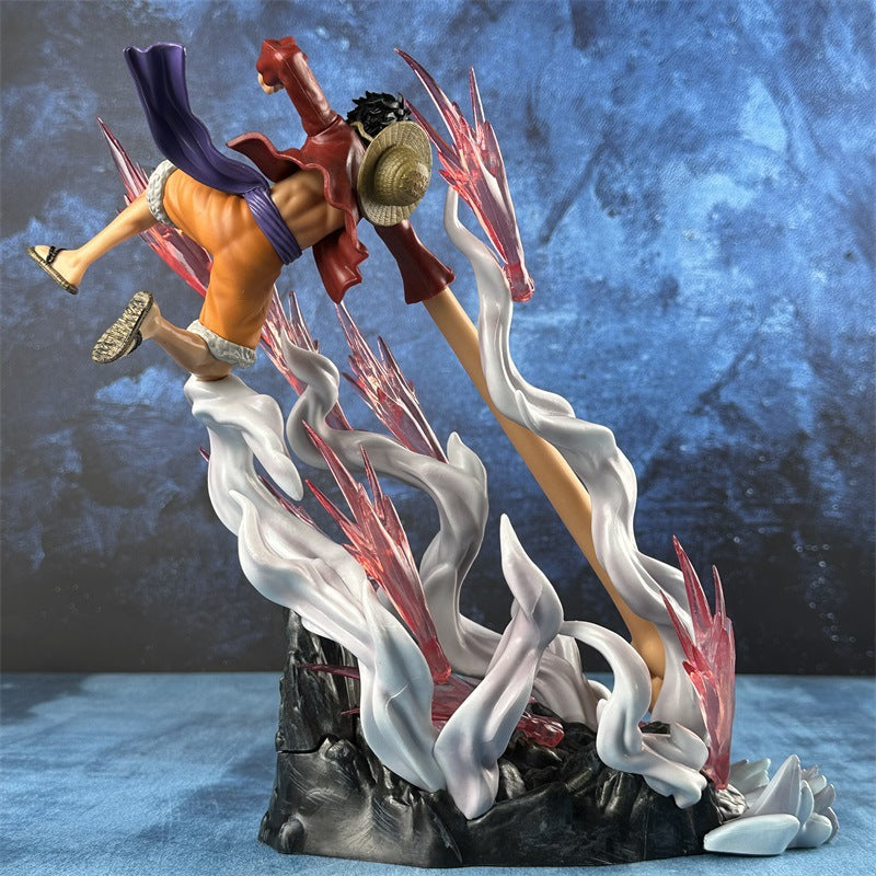 Pirate One Piece GK Machine Gun Luffy Hand Figure Long Hand Rubber Fruit Battle Scene Anime Model Decoration Wholesale