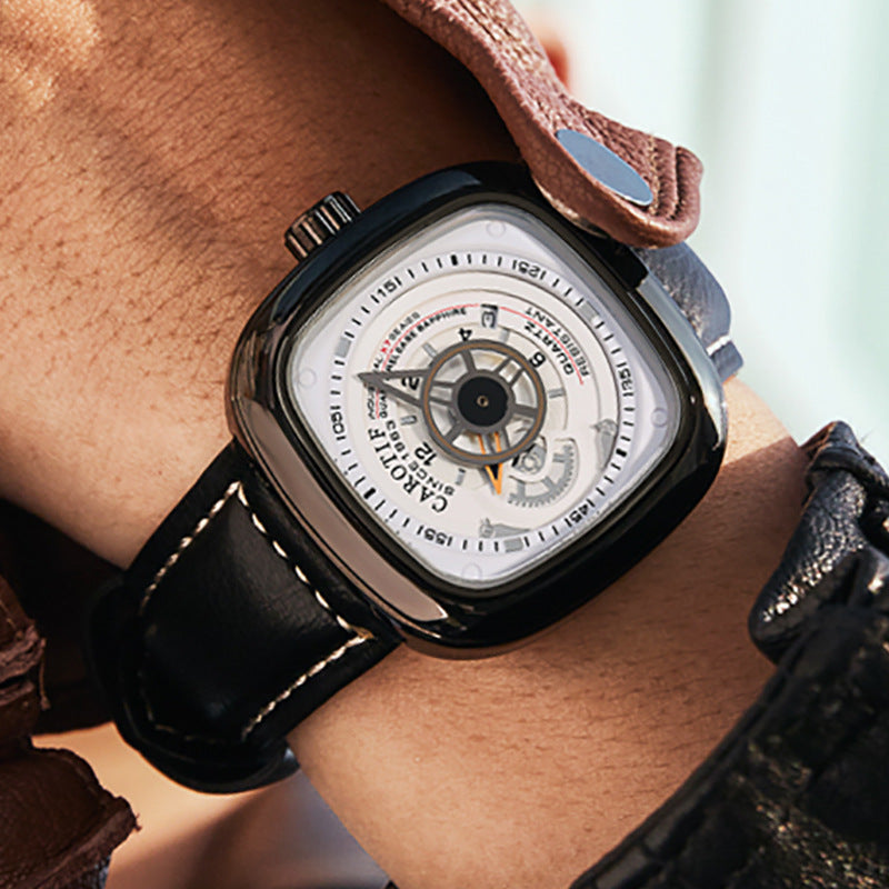 Carrotif Tik Tok watch quartz watch men's watch square dial fashion watch waterproof watch calendar student watch