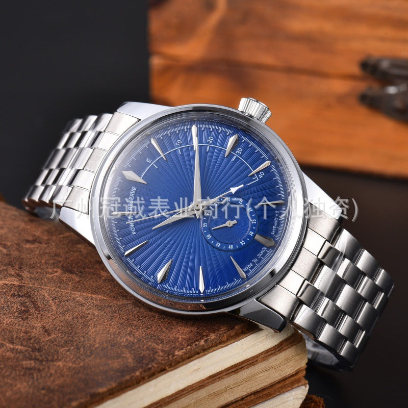 Fine brand three-hand single-date steel bracelet men's watch, men's fine watch, cross-border watch, mechanical watch, casual watch